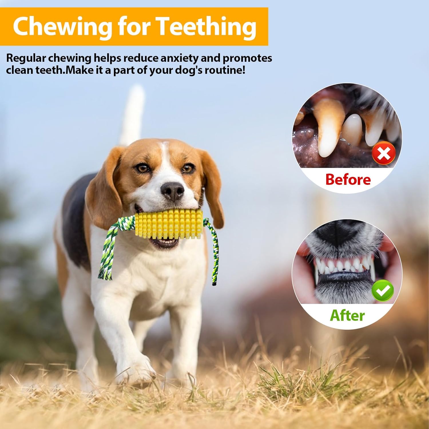 Corn-Shaped Dog Chew Toy for A - Dog Rope Toy Aggressive Chewers recension och pris