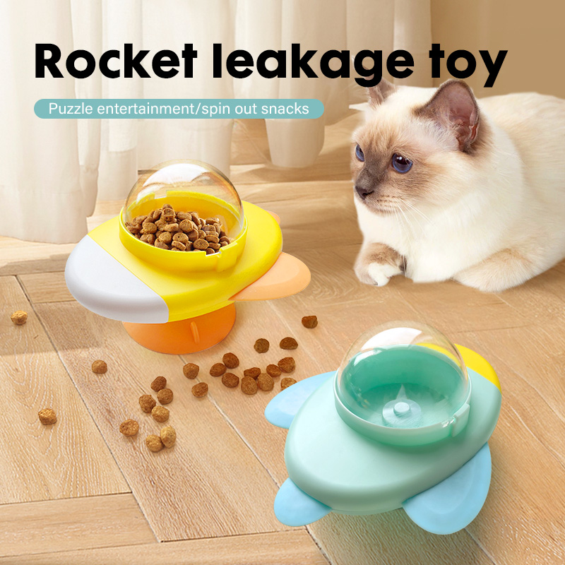 Rocket Shape Rotating Cat Dog  - Dog Puzzle Feeder Toy recension och pris