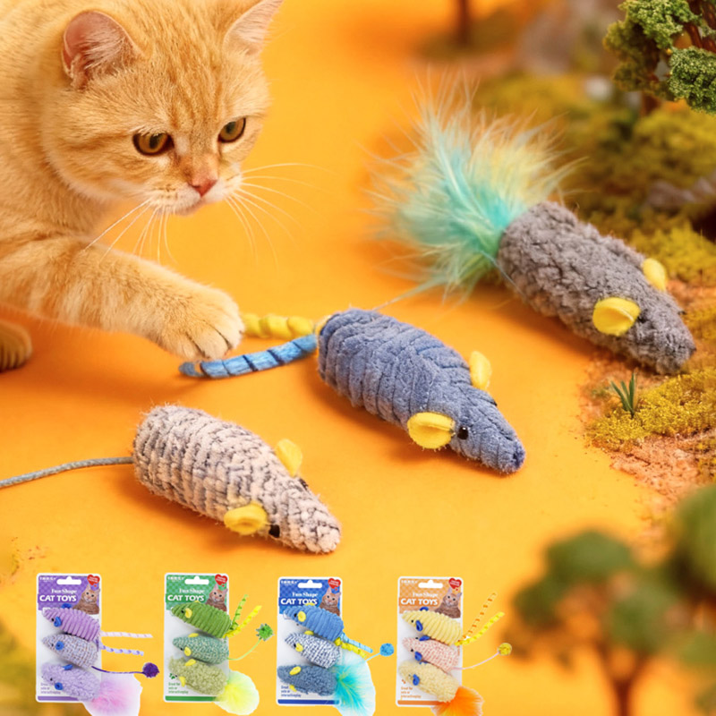 3pcs Realistic Mouse Plush Cat - Catnip Interactive Plush Mouse recension och pris