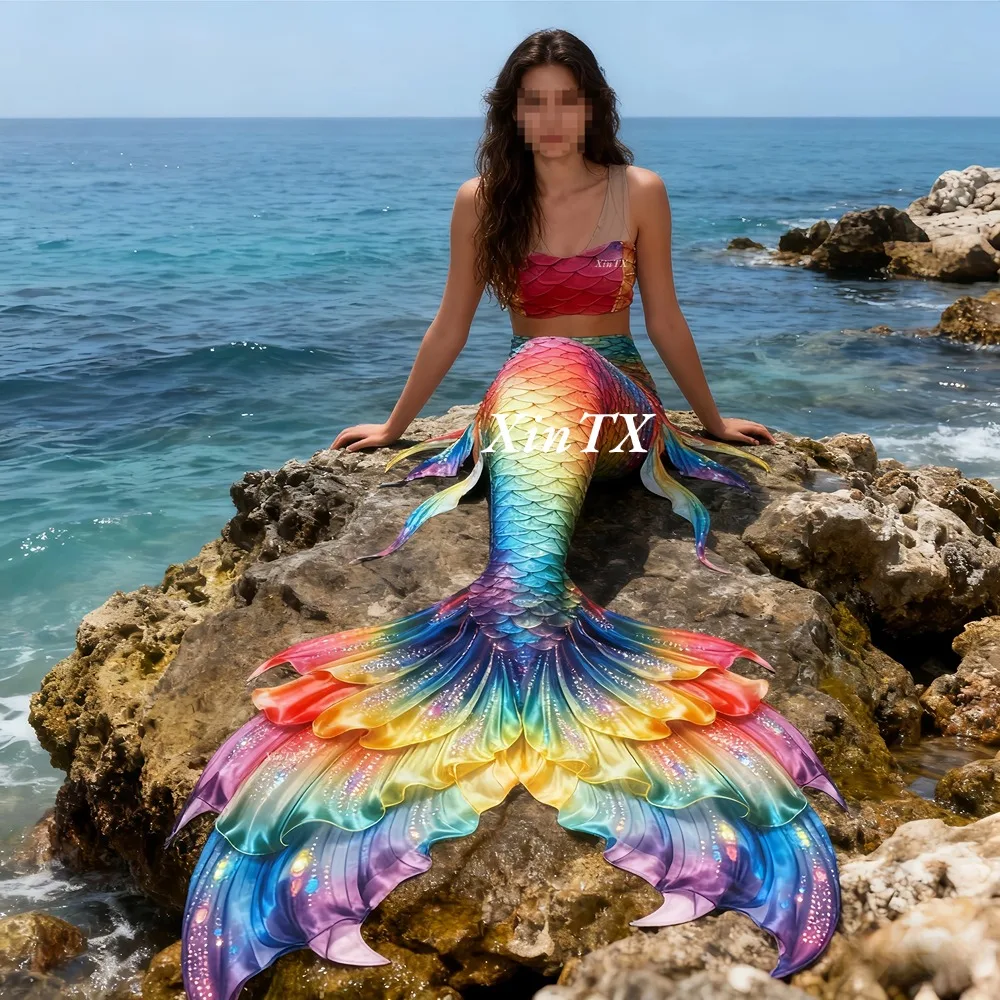 Mermaid tail rainbow-colored l - Aquarium recension och pris