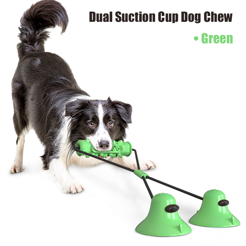 Dual Suction Cup Dog Chew Tug  - Dog Rope Toy Aggressive Chewers recension och pris