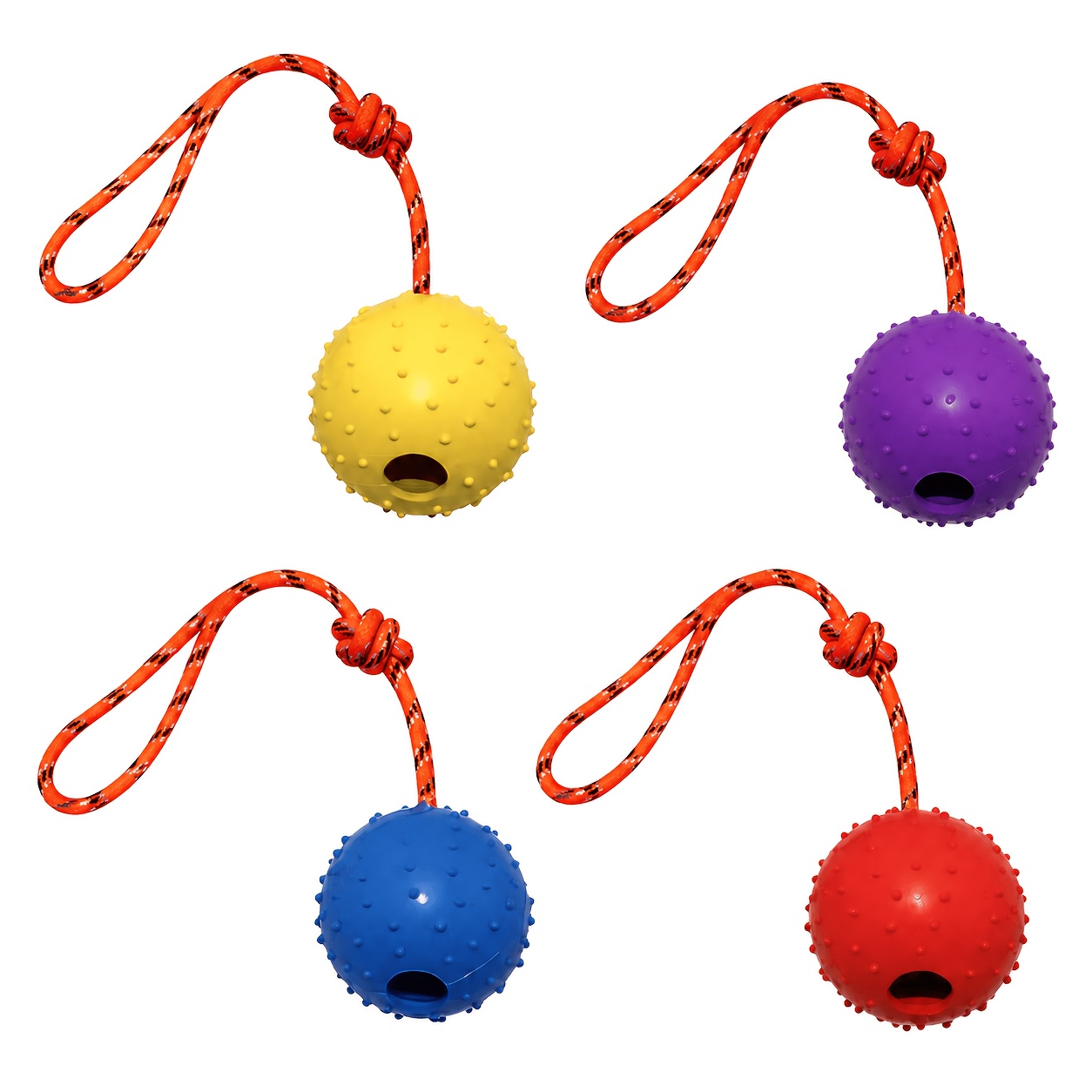 2-Pack Durable Rubber Dog Ball - Dog Rope Toy Aggressive Chewers recension och pris