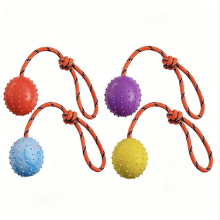2-Pack Durable Rubber Dog Ball - Dog Rope Toy Aggressive Chewers recension och pris