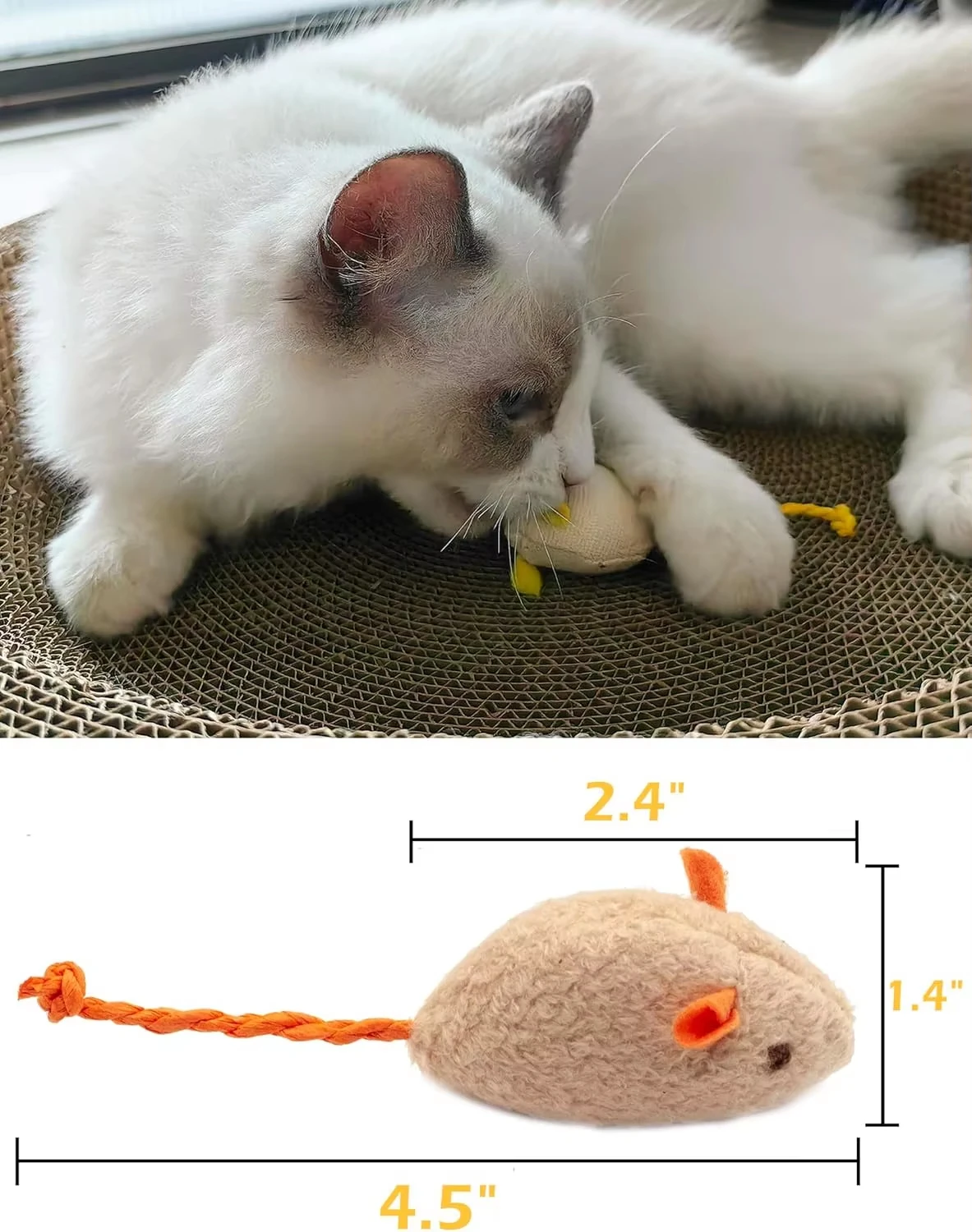 5pcs Rattle Cat Mouse Toys Als - Catnip Interactive Plush Mouse recension och pris