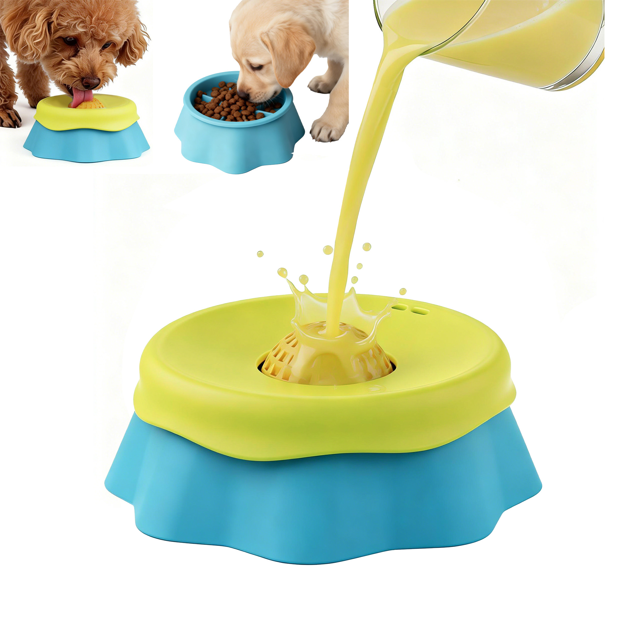 Dog Lick Bowl Slow Feeder Dog  - Interactive Squeaky Plush Dog Toy recension och pris
